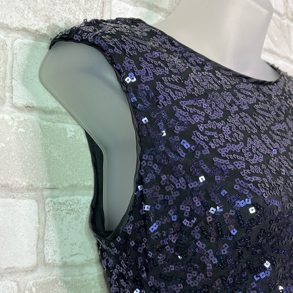 Caché Purple Sequin Fitted Black Dress - Picture 6 of 14